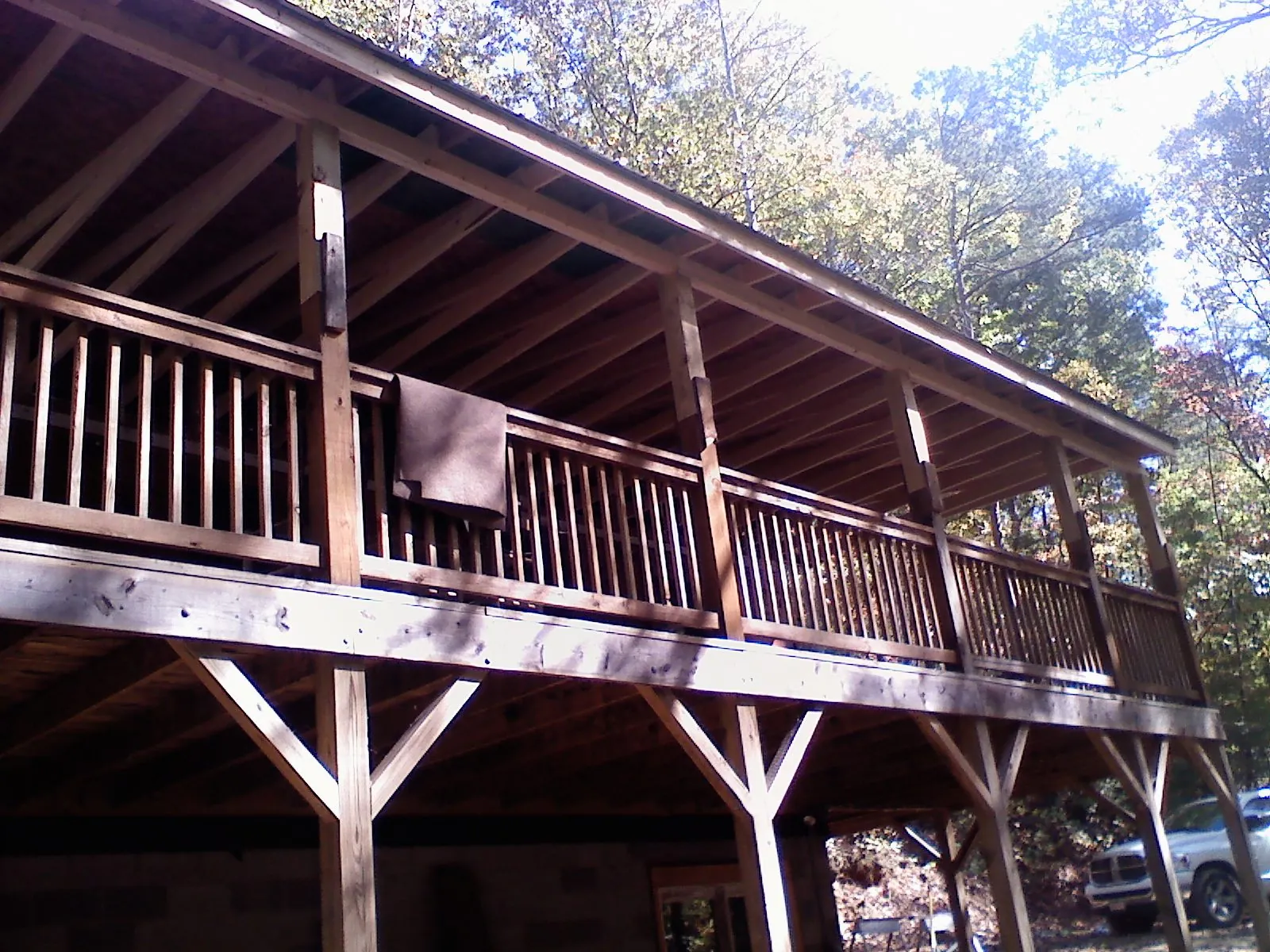 Timber framing under a new elevated porch and deck — Roof Leak Repair in Sallisaw by Roofing Brothers
